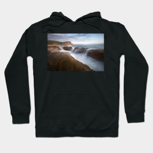 Water flowing over the rocks at Winney Bay on NSW Central Coast Hoodie